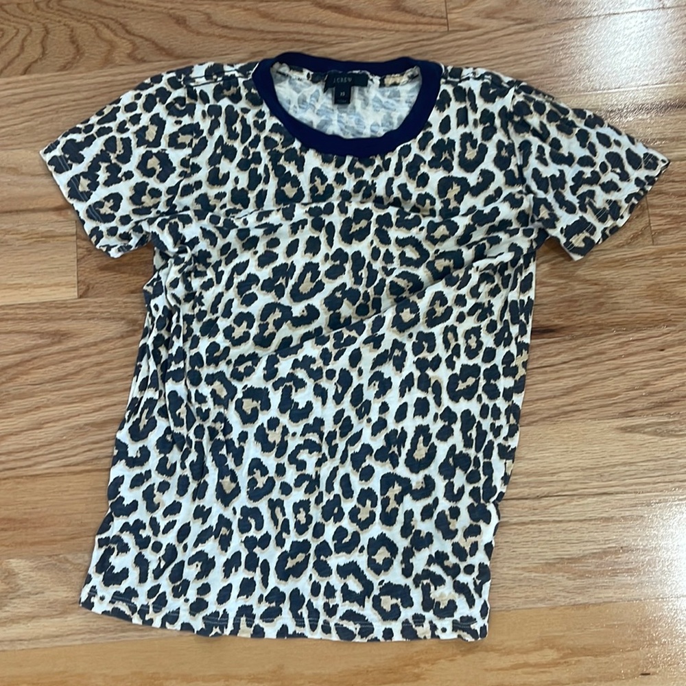 J. Crew leopard print tee shirt size XS
